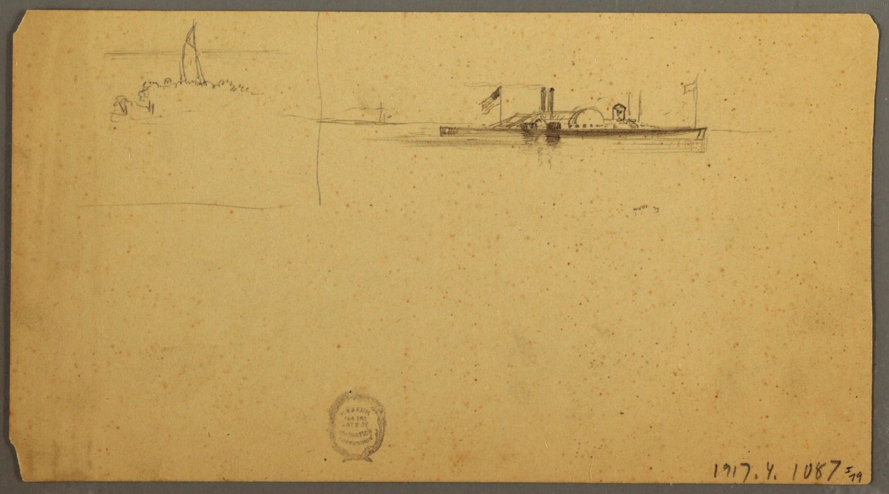 Dibujo, Estudio del cielo sobre la cresta, junio de 1882 de Frederic Edwin Church