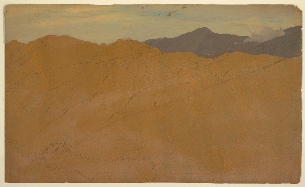 Dibujo, montañas sudamericanas, 1853 o 1857 de Frederic Edwin Church