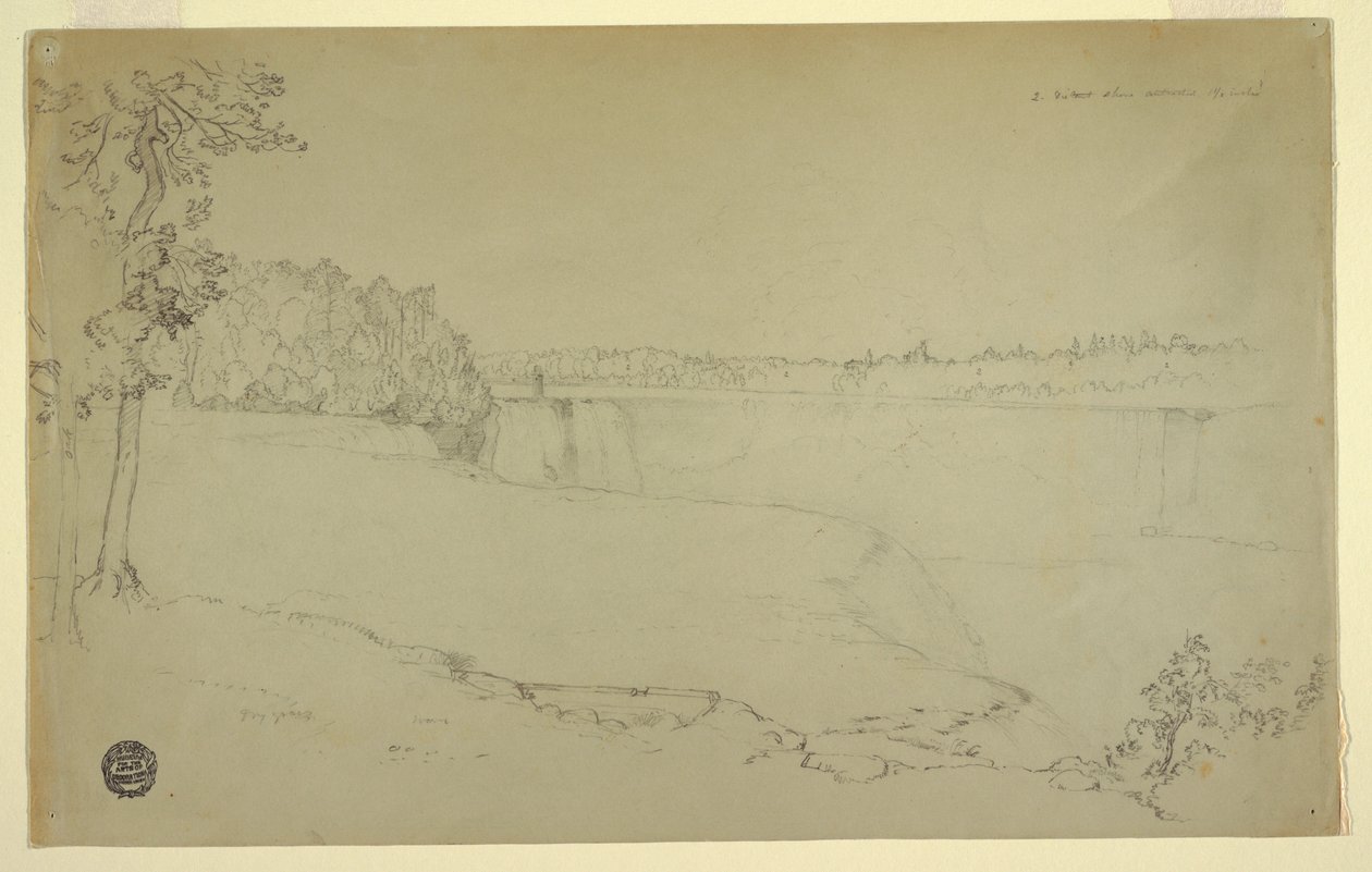 Dibujo, Estudios. Las cataratas del Niágara., probablemente 1856 de Frederic Edwin Church