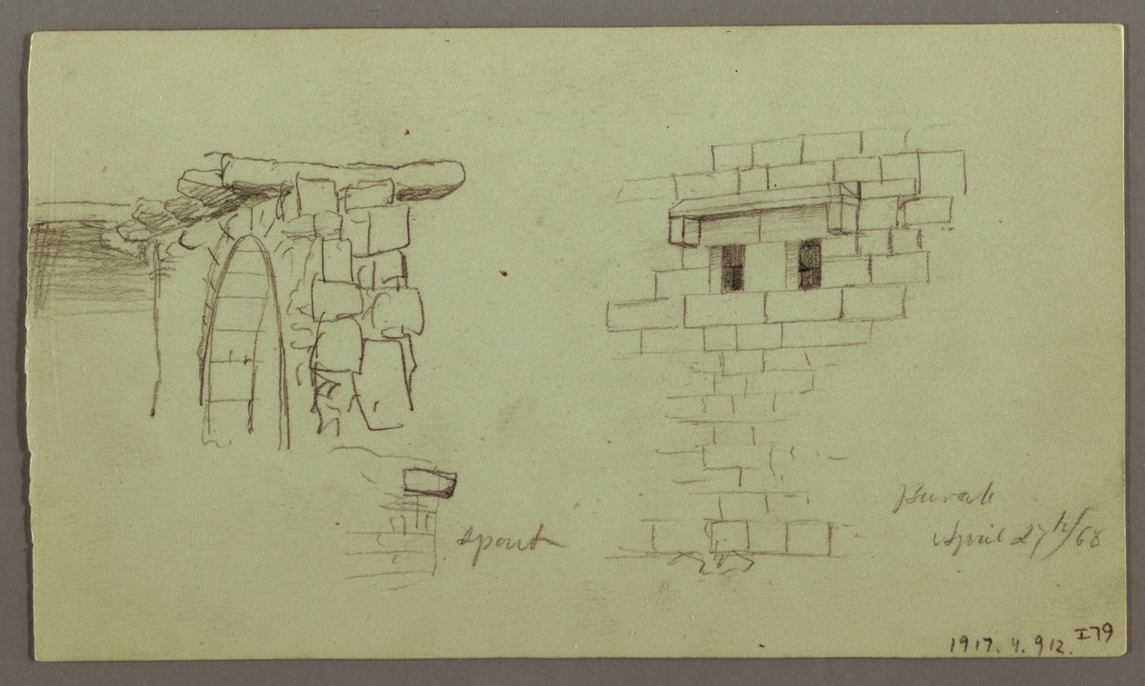 Dibujo, Estudios de arcos y base del arco, abril de 1868 de Frederic Edwin Church