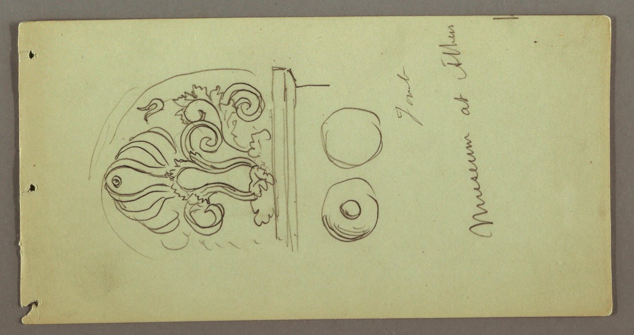 Dibujo, Estudios de objetos del Museo de Atenas, posiblemente 1869 de Frederic Edwin Church