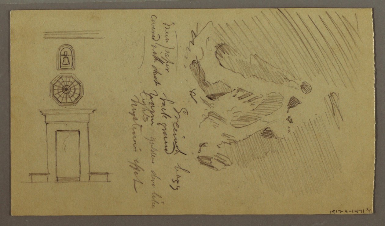 Dibujo, Estudios de piezas de mesa, posiblemente 1868-69 de Frederic Edwin Church