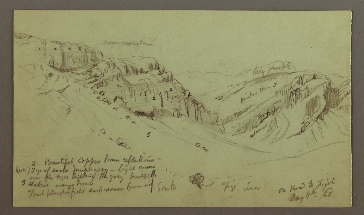 Dibujo, Estudio de la ladera de un valle, 4 de mayo de 1868 de Frederic Edwin Church