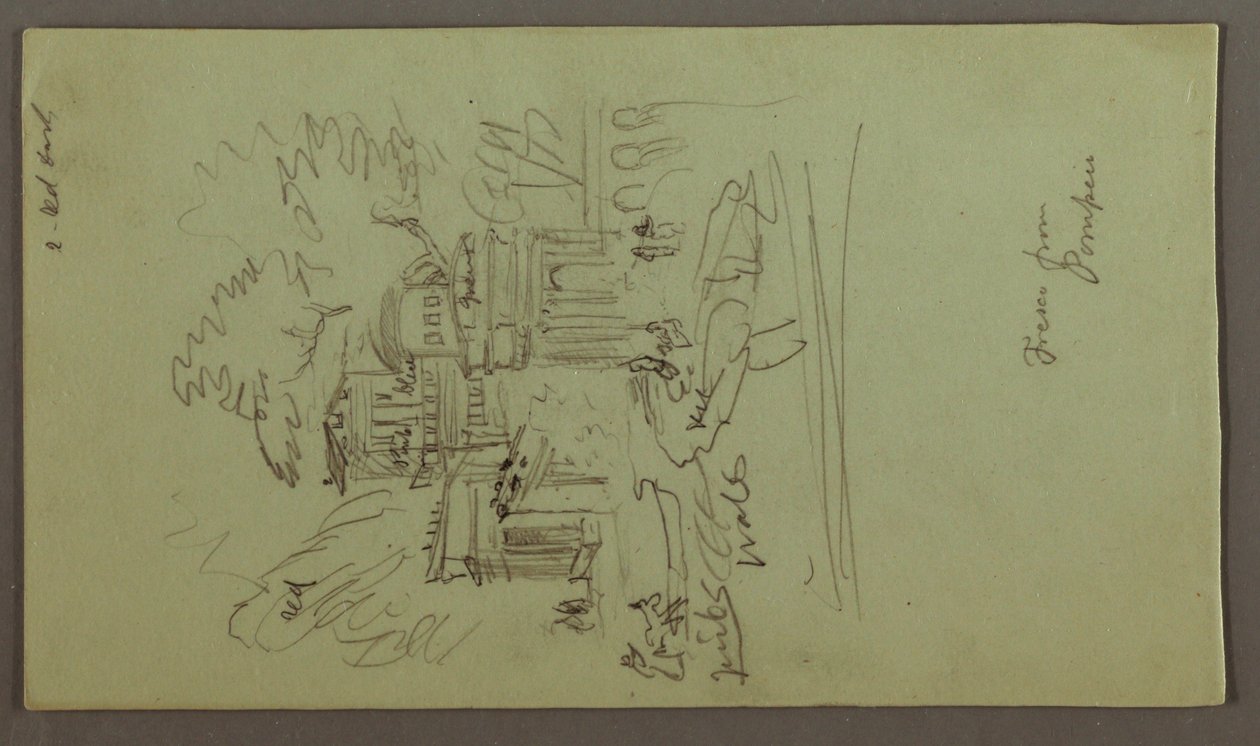 Dibujo, Estudio de un fresco de Pompeya, posiblemente 1868-69 de Frederic Edwin Church