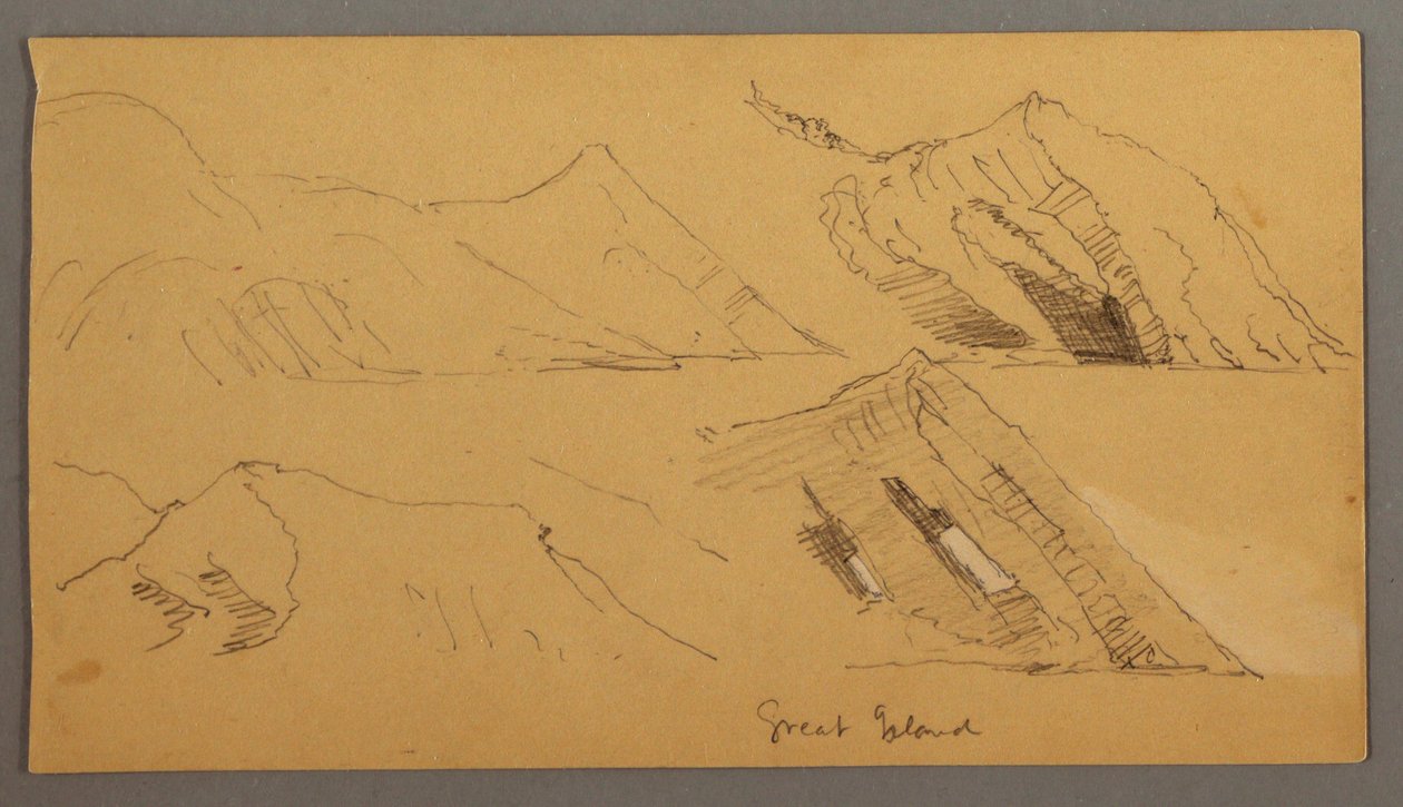 Dibujo, Estudio de acantilados rocosos, posiblemente 1859 de Frederic Edwin Church