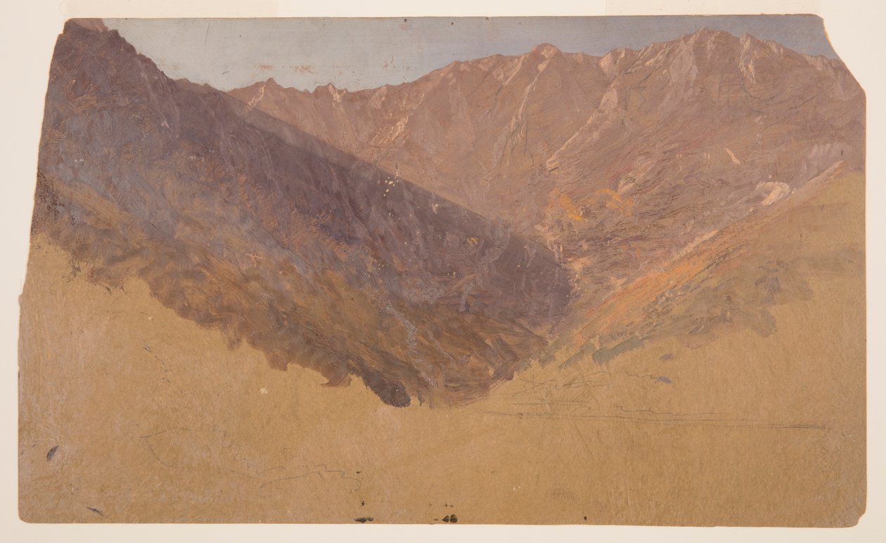 Dibujo, Estudio de la Gran Cuenca, Monte Katahdin, 1860-70 de Frederic Edwin Church