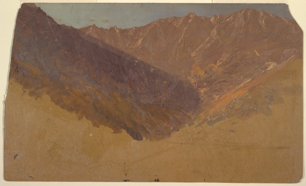 Dibujo, Estudio de la Gran Cuenca, Monte Katahdin, 1860-70 de Frederic Edwin Church