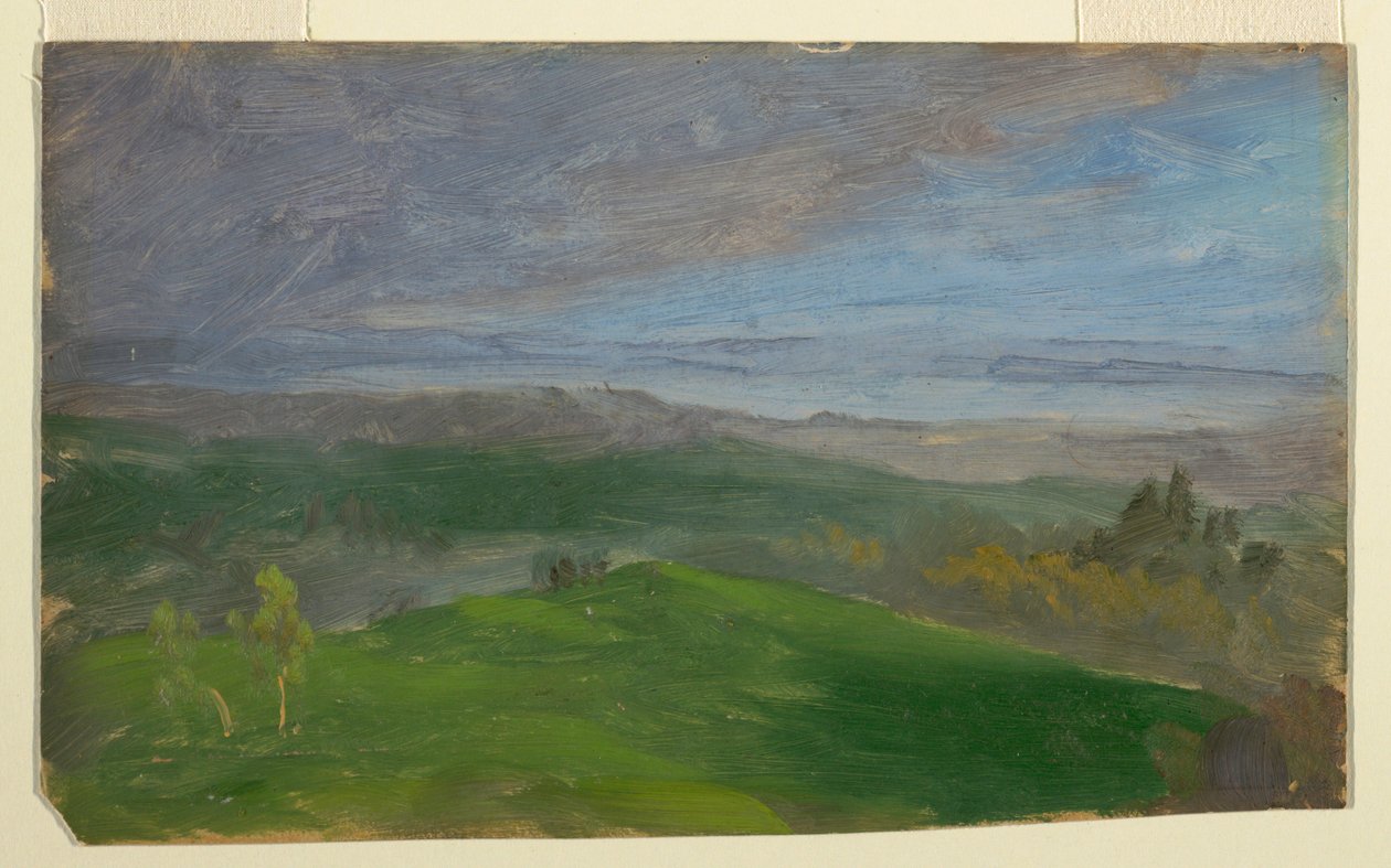 Dibujo, Vista de verano, Valle del Hudson, Nueva York, 1870-80 de Frederic Edwin Church