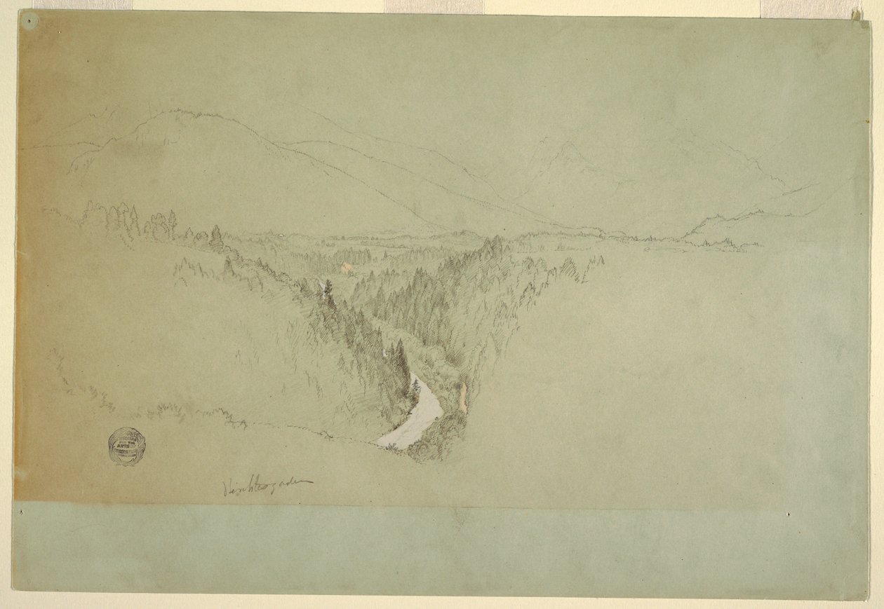 Dibujo, Cumbre del Watzman, Berchtesgaden, Baviera, 1868 de Frederic Edwin Church