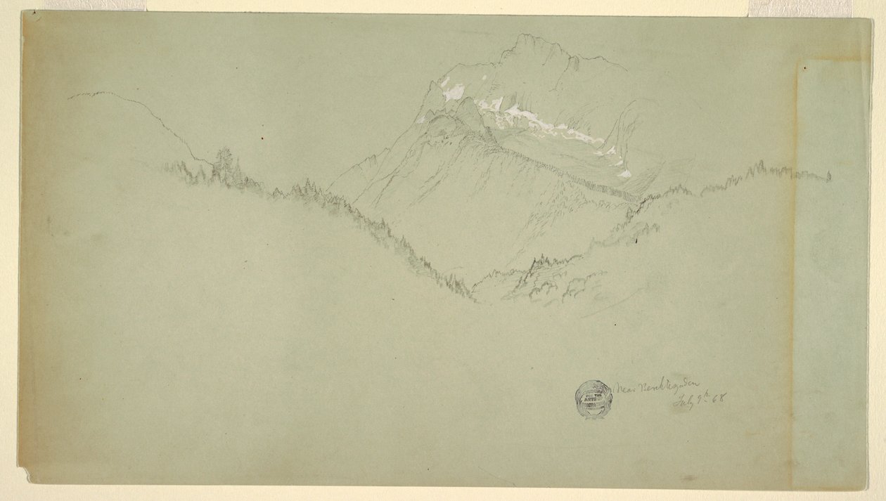 Dibujo, Cumbre del Watzmann, cerca de Berchtesgaden, 9 de julio de 1868 de Frederic Edwin Church
