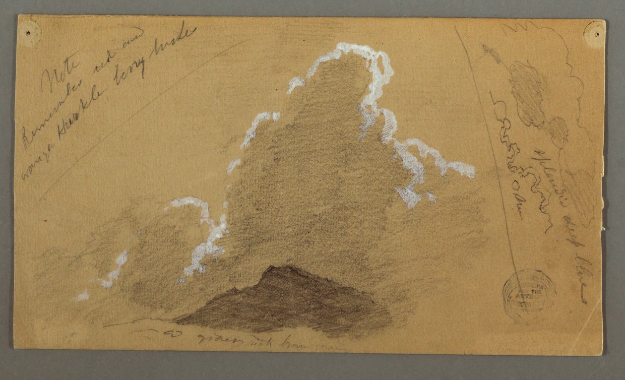 Dibujo, Cumbre con grandes nubes, posiblemente 1868 de Frederic Edwin Church