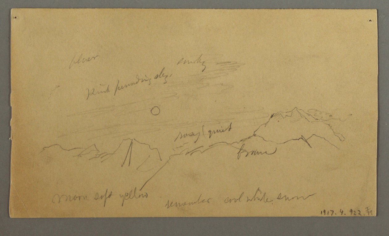 Dibujo, Cumbre con grandes nubes, posiblemente 1868 de Frederic Edwin Church