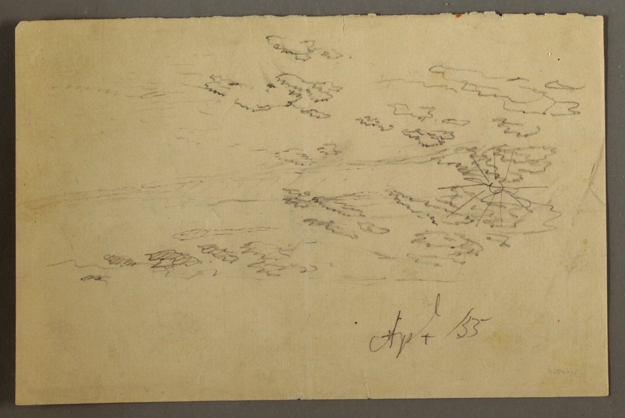 Dibujo, Sol y nubes, abril de 1855 de Frederic Edwin Church
