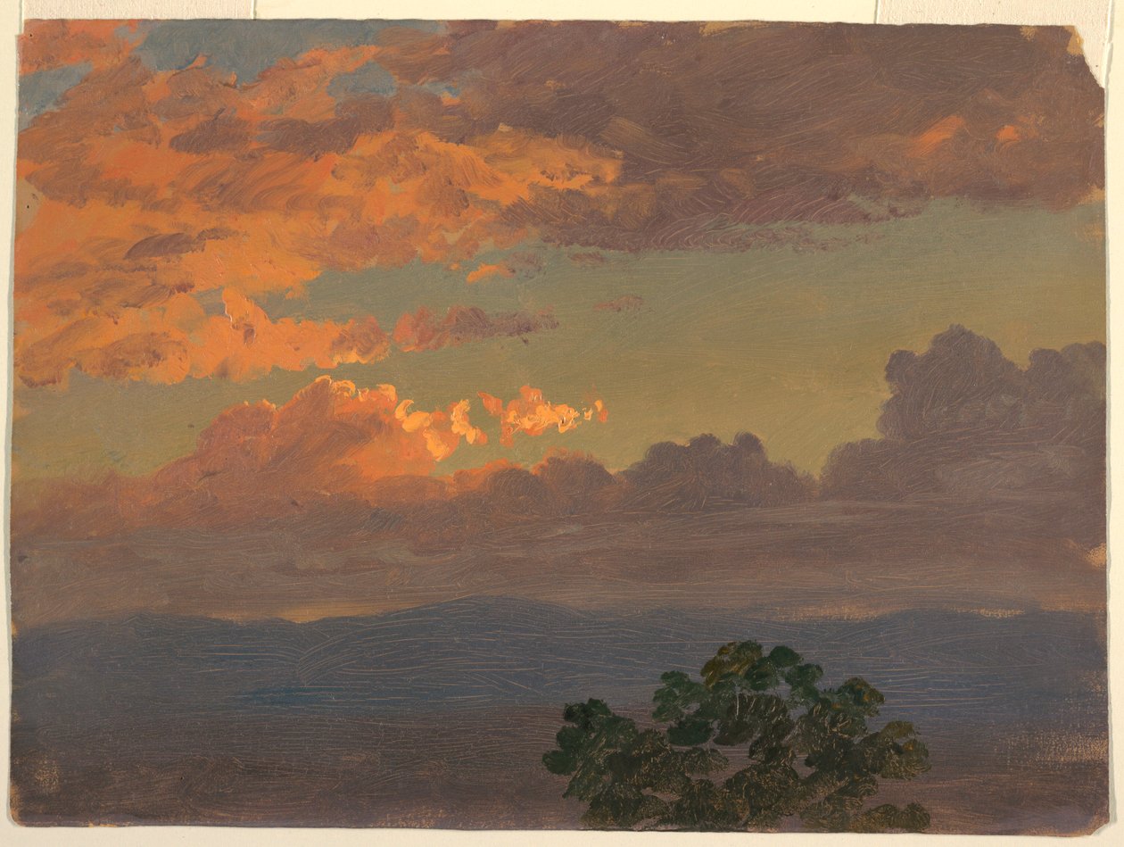 Dibujo, Puesta de sol, 1865 de Frederic Edwin Church