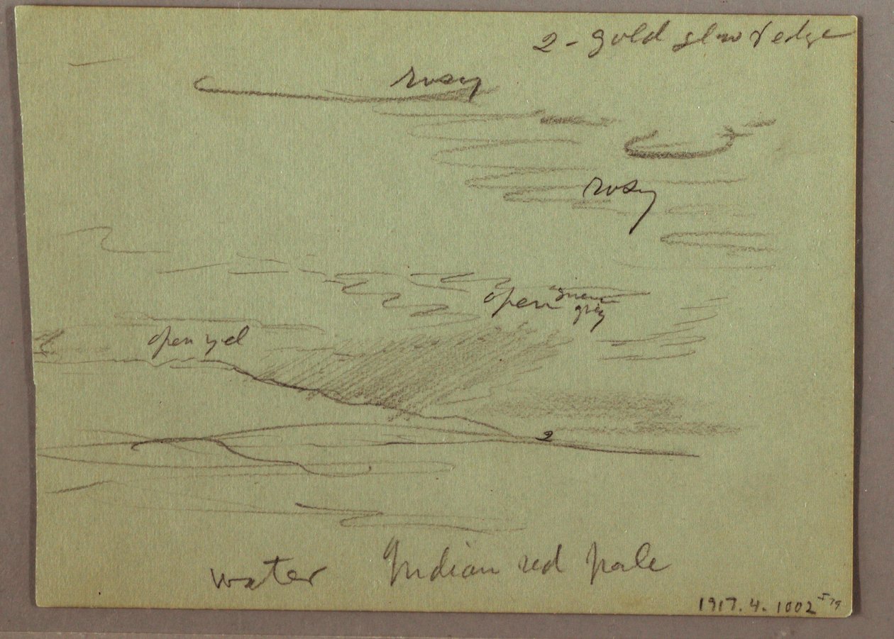 Dibujo, puesta de sol, niño comiendo, 22 de diciembre de 1870 de Frederic Edwin Church