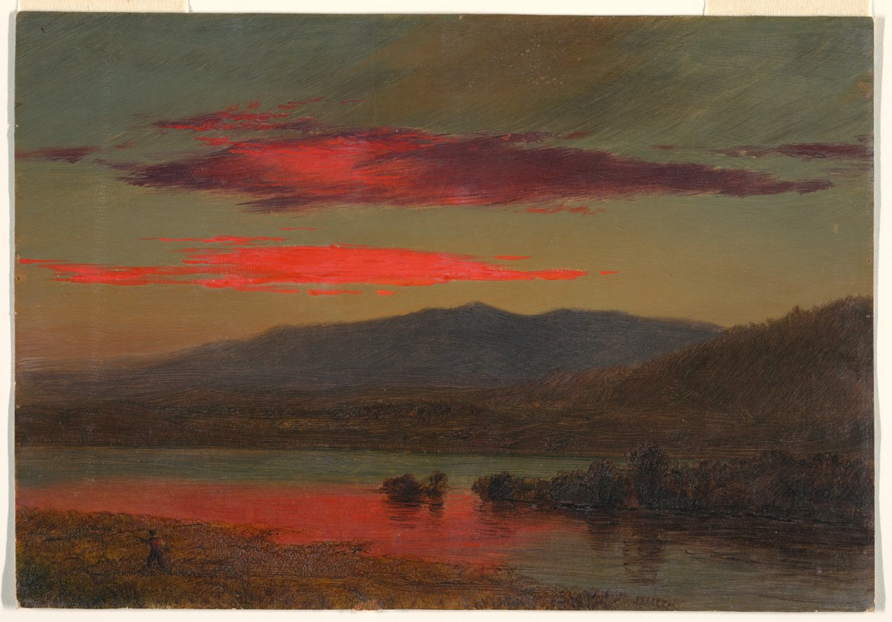 Dibujo, Puesta de sol, Hudson, Nueva York, 25 de diciembre de 1873 de Frederic Edwin Church
