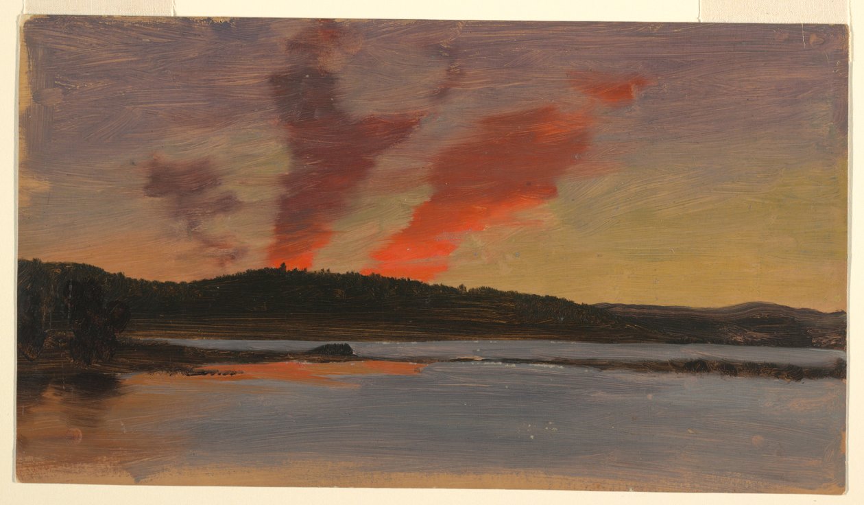 Dibujo, Puesta de sol cerca de Bar Harbor, Maine, ca. 1862 de Frederic Edwin Church