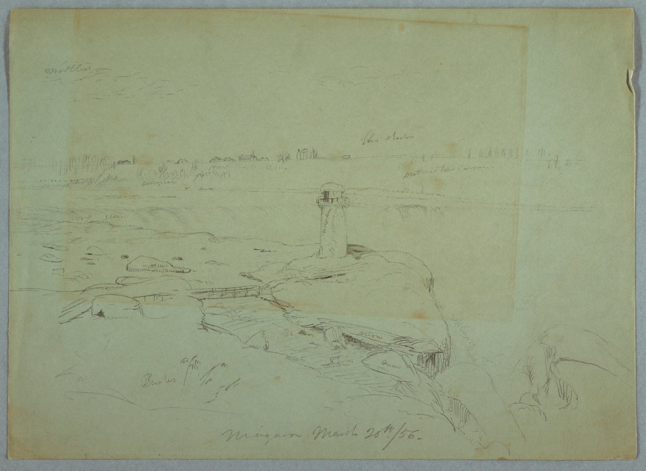 Dibujo, Terrapin Point, 20 de marzo de 1856 de Frederic Edwin Church