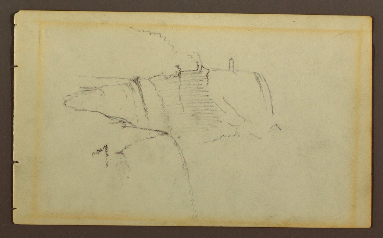 Dibujo, Las cataratas americanas, río Niágara, posiblemente 1858 de Frederic Edwin Church