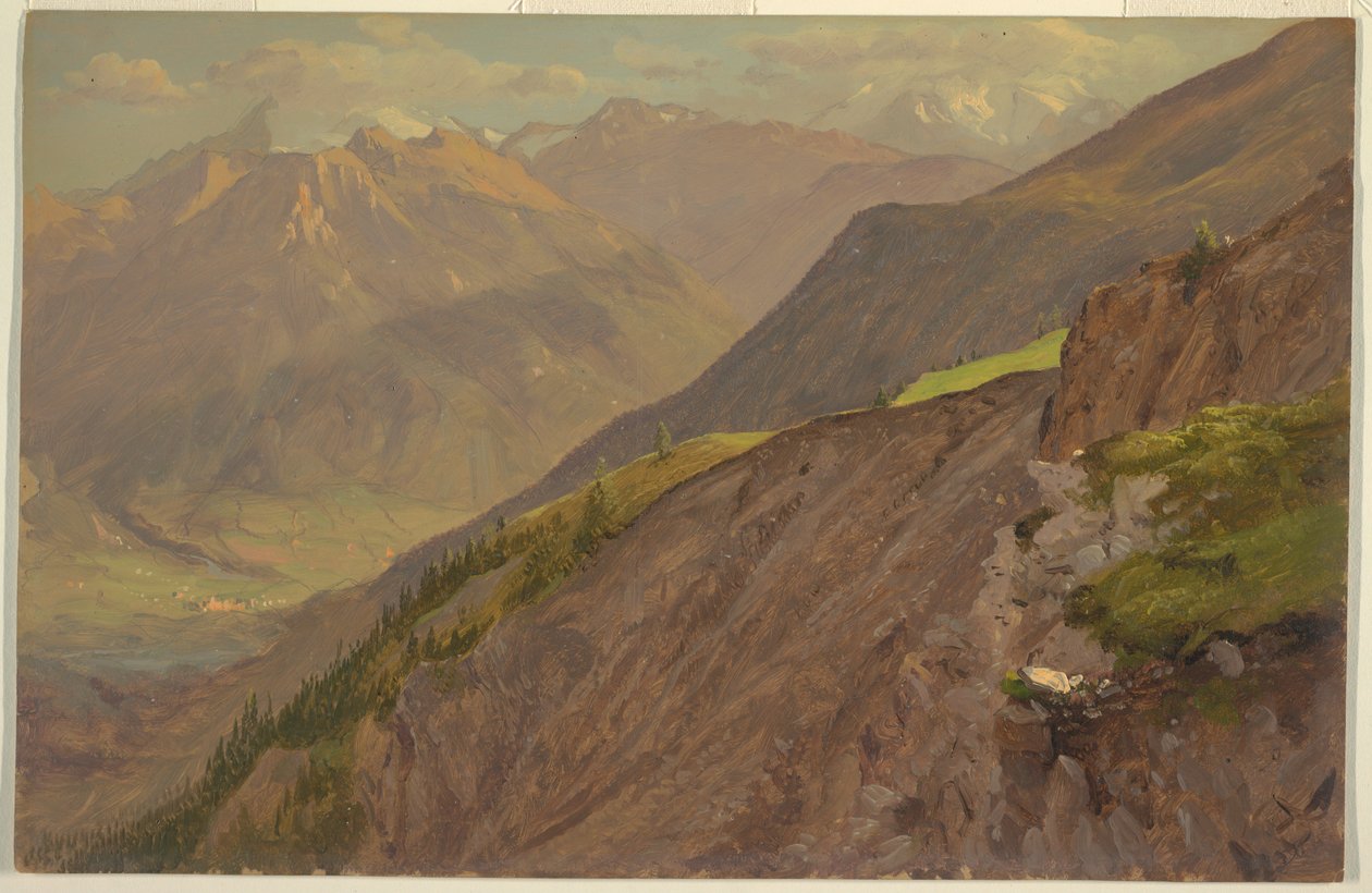 Dibujo, El Goell y Watzmann, cerca de Berchtesgeden, 1868 de Frederic Edwin Church