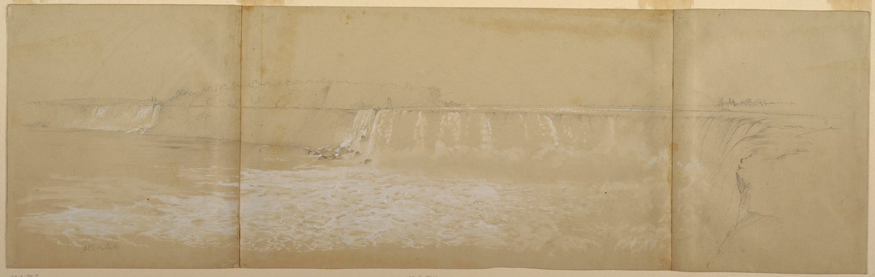Dibujo, Las cataratas del Niágara, septiembre u octubre de 1856 de Frederic Edwin Church