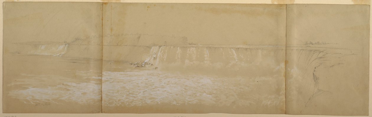 Dibujo, Las cataratas del Niágara, septiembre u octubre de 1856 de Frederic Edwin Church