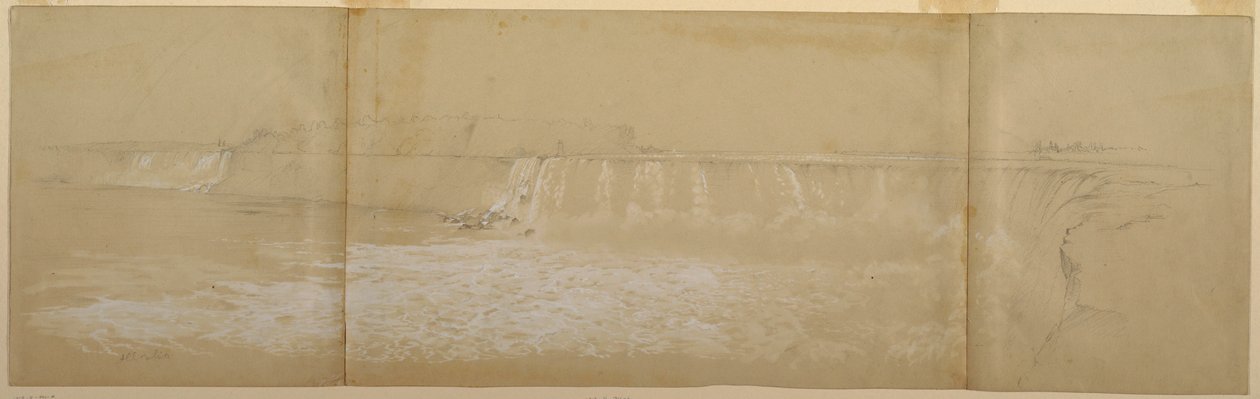 Dibujo, Las cataratas del Niágara, septiembre u octubre de 1856 de Frederic Edwin Church