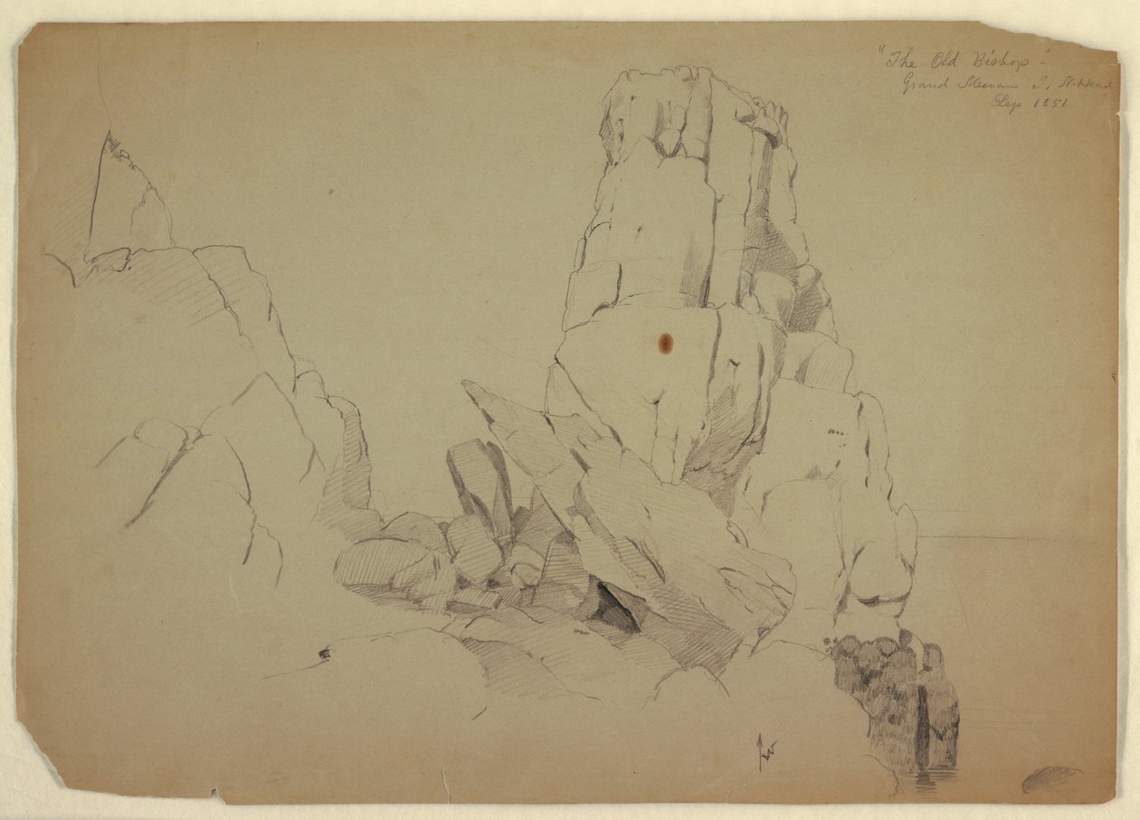 Dibujo, "The Old Bishop", septiembre de 1851 de Frederic Edwin Church