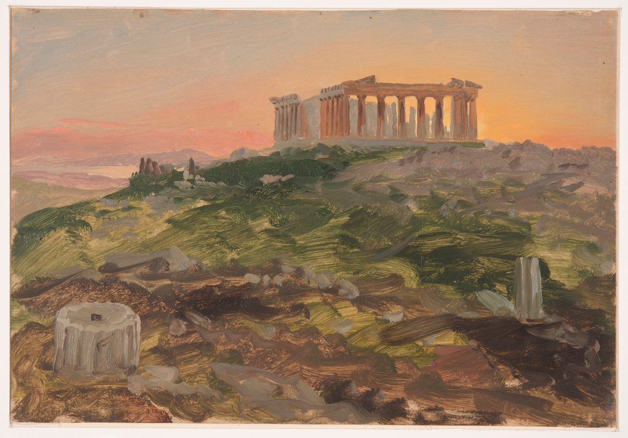 Dibujo, El Partenón desde el sudeste, abril de 1869 de Frederic Edwin Church
