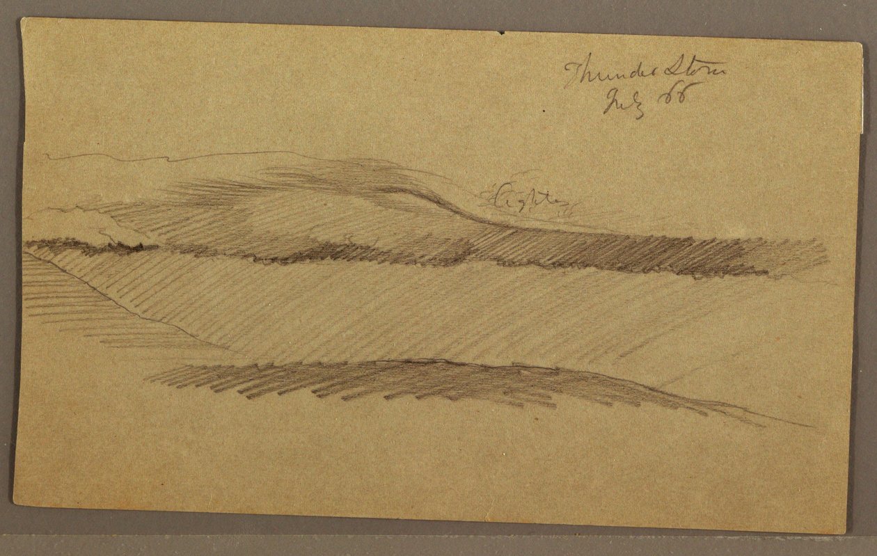 Dibujo, Tormenta sobre la cresta, julio de 1866 de Frederic Edwin Church