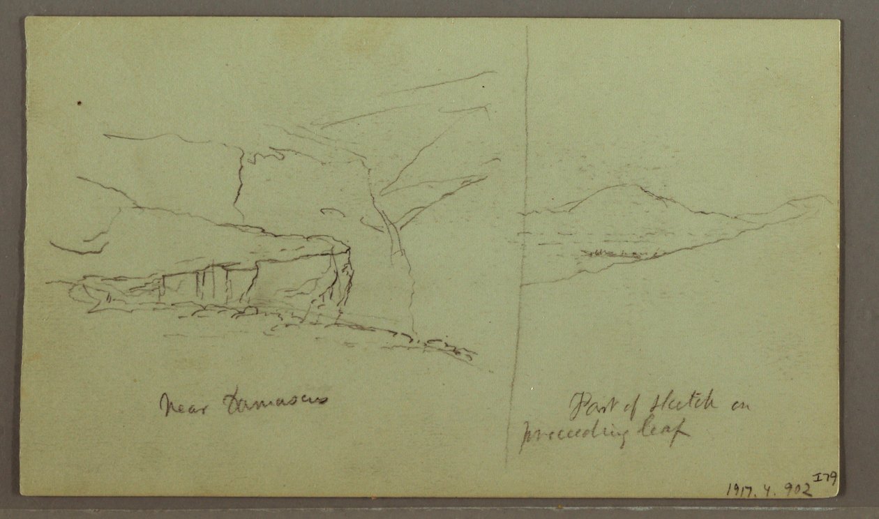 Dibujo, Tumba de una colina, tres minaretes, 1 de mayo de 1868 de Frederic Edwin Church