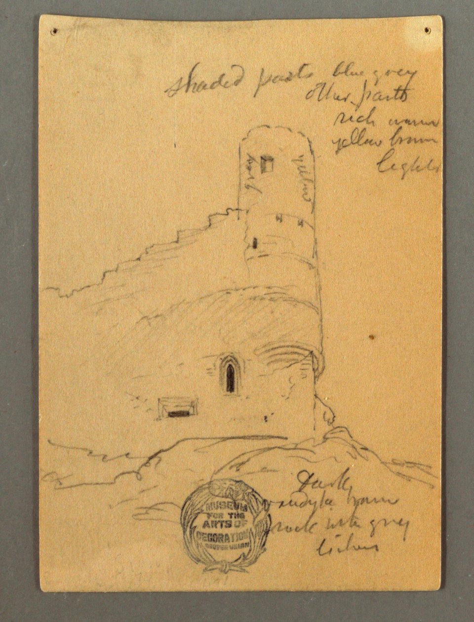 Dibujo, Torre del castillo, Sión, posiblemente 1868 de Frederic Edwin Church
