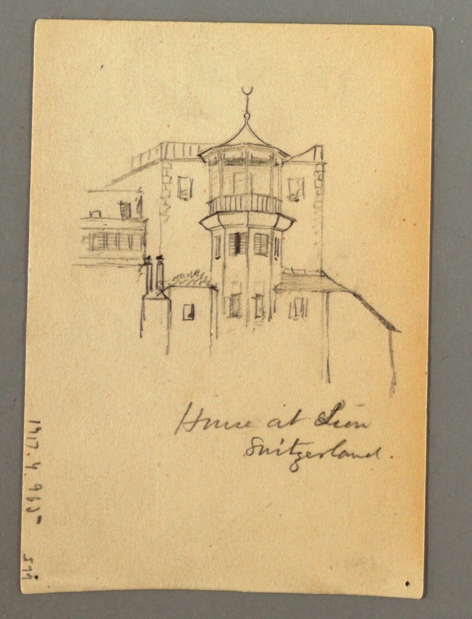 Dibujo, Torre del castillo, Sión, posiblemente 1868 de Frederic Edwin Church