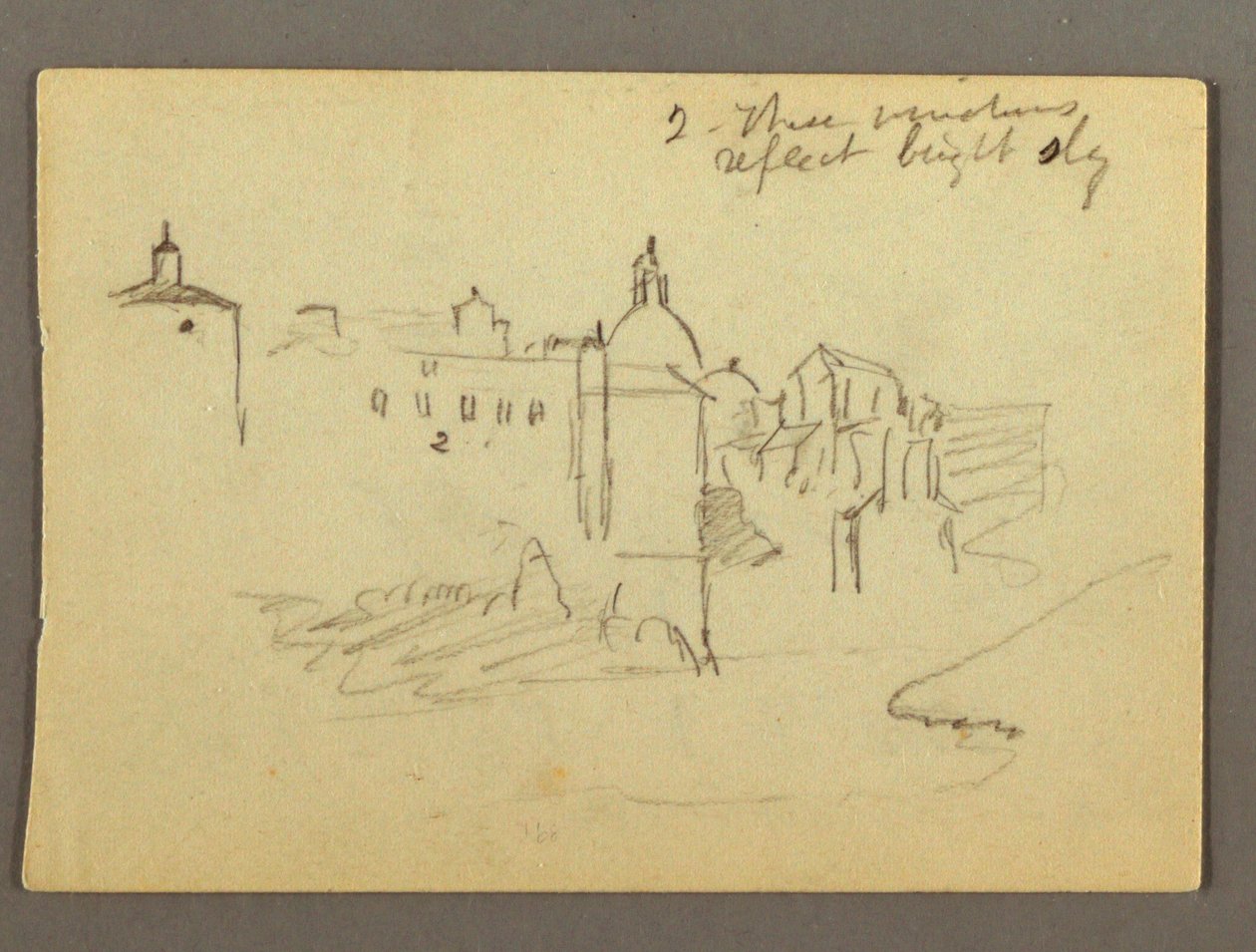 Dibujo, edificios de la ciudad, posiblemente 1868-69 de Frederic Edwin Church