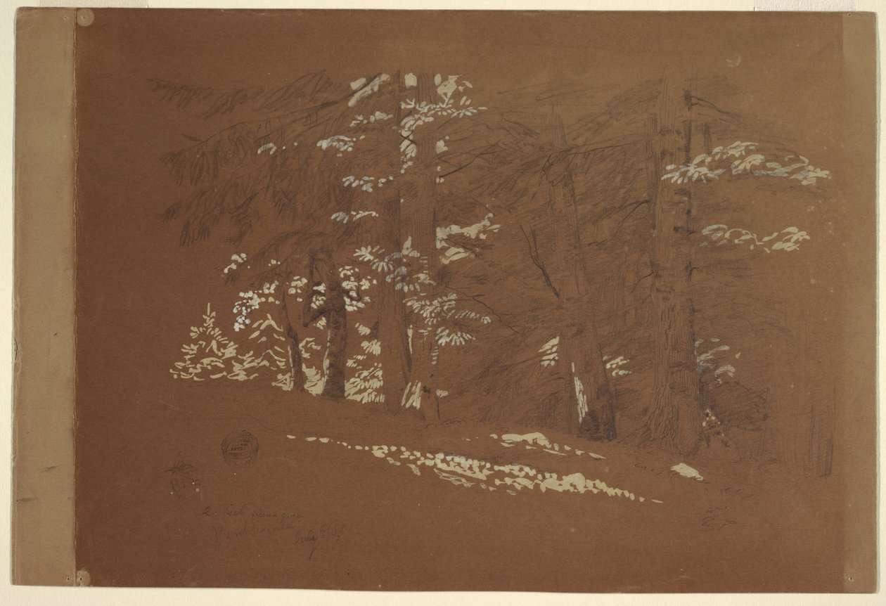 Dibujo, Árboles, Berchtesgaden, Baviera, 1868 de Frederic Edwin Church