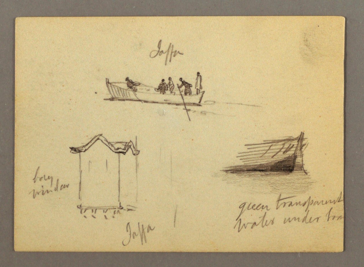 Dibujo, Doce bocetos de figuras, Joffa, Palestina, 1868 de Frederic Edwin Church