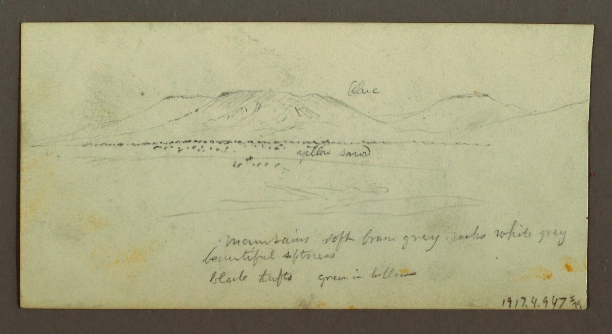Dibujo, Dos figuras y dos camellos junto a una hoguera, Estudios de figuras y camellos, posiblemente 1868 de Frederic Edwin Church