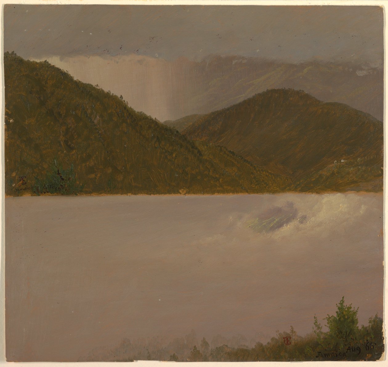 Dibujo, Dos estudios de nubes y cimas de montañas, agosto de 1865 de Frederic Edwin Church