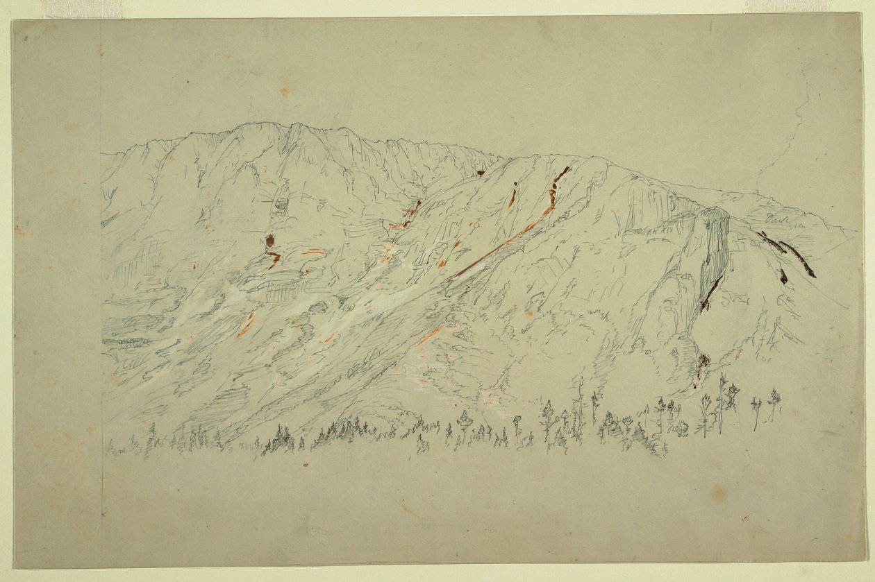 Dibujo, Parte superior de la Gran Cuenca, Monte Katahdin, septiembre de 1877 de Frederic Edwin Church