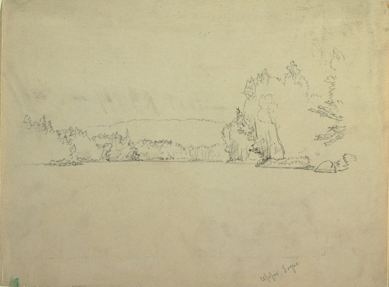 Dibujo, Upper Togue Lake, ca. 1885 de Frederic Edwin Church