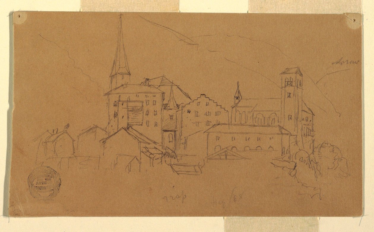 Dibujo, Valais, Suiza, agosto de 1868 de Frederic Edwin Church