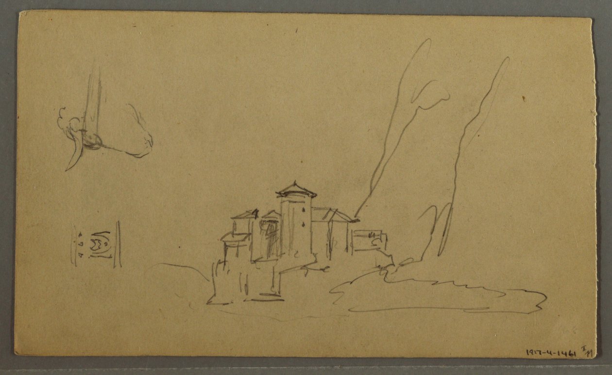 Dibujo, Valle, Iglesia, St. Gilgen Austria, posiblemente 1868 de Frederic Edwin Church