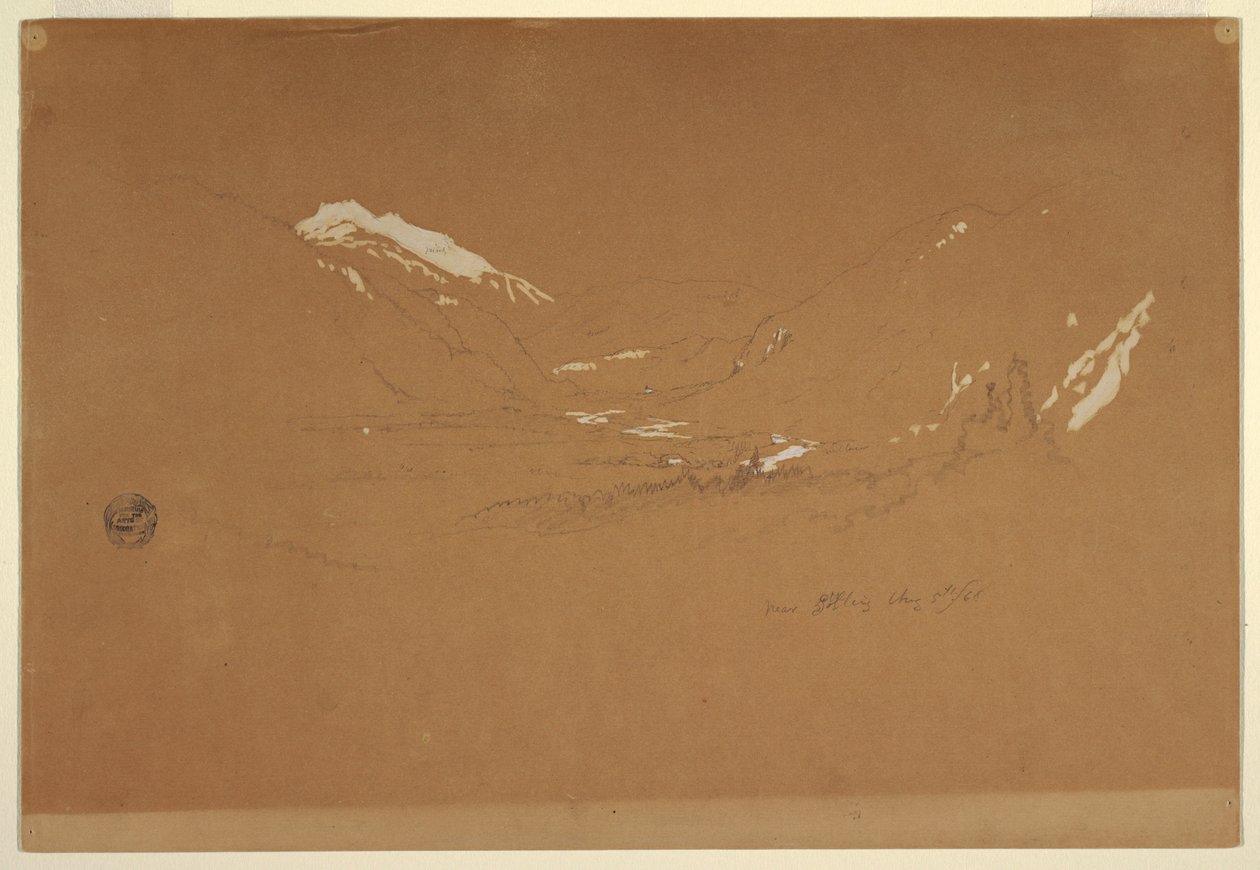 Dibujo, Valle "cerca de Golling", Austria, 5 de agosto de 1868 de Frederic Edwin Church