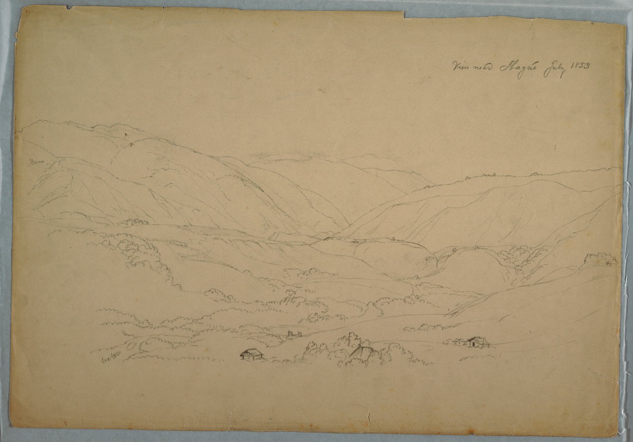Dibujo, Valle cerca de Ibagué, Colombia, julio de 1853 de Frederic Edwin Church