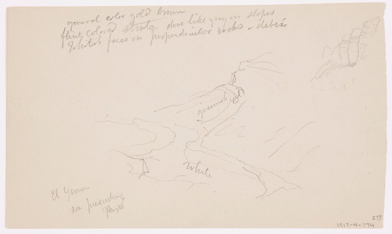 Dibujo, Valle de El Yemen, 20 de febrero de 1868 de Frederic Edwin Church