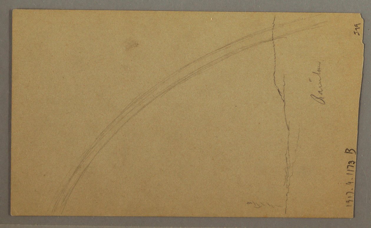 Dibujo, Valle, arco iris, posiblemente 1865-66 de Frederic Edwin Church