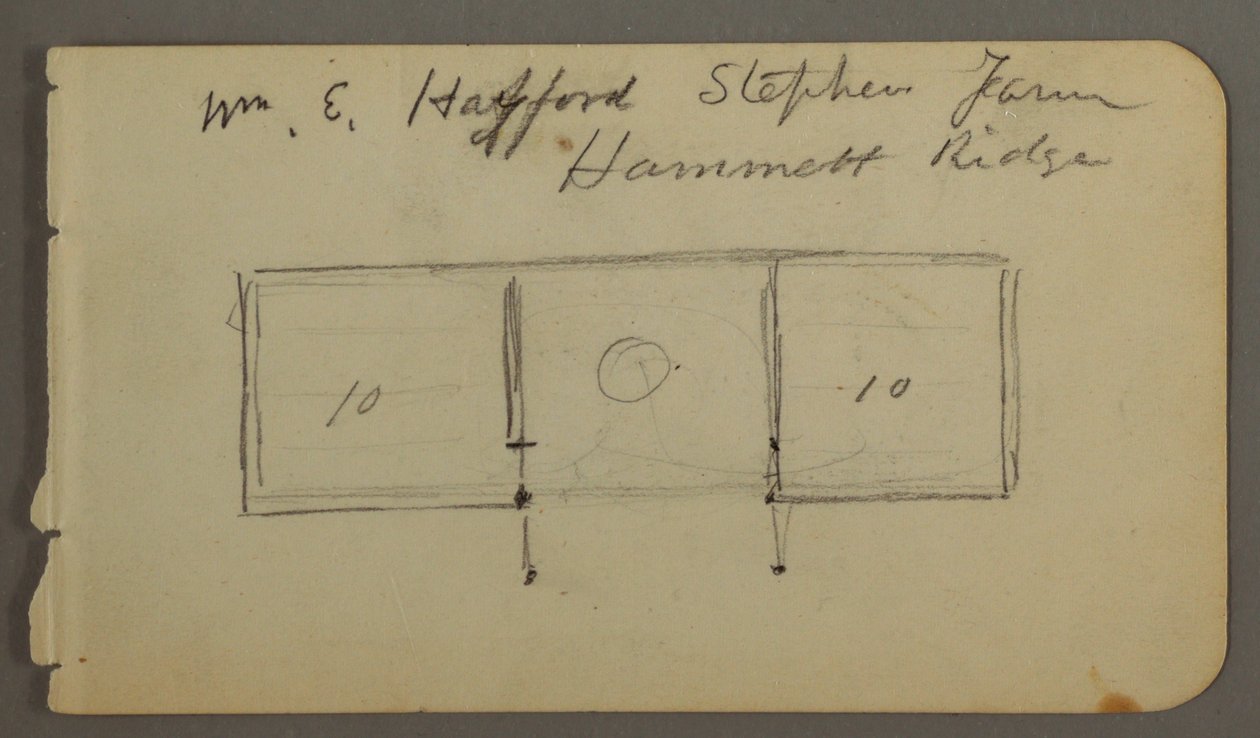 Dibujo, Verso: diagrama de cabina, posiblemente 1878 de Frederic Edwin Church