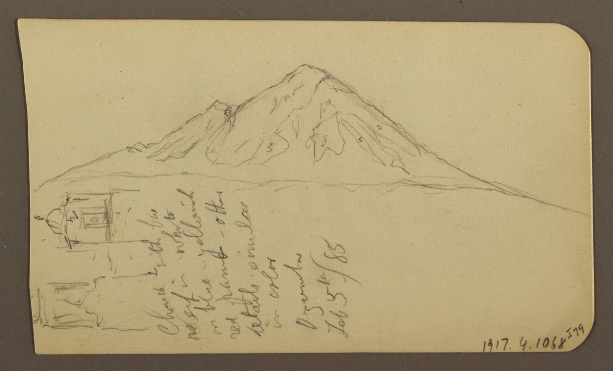 Dibujo, Vista cerca de la orilla del lago, Cuitzeo; Verso: vista cerca de la orilla del lago, Cuitzeo, febrero de 1885 de Frederic Edwin Church