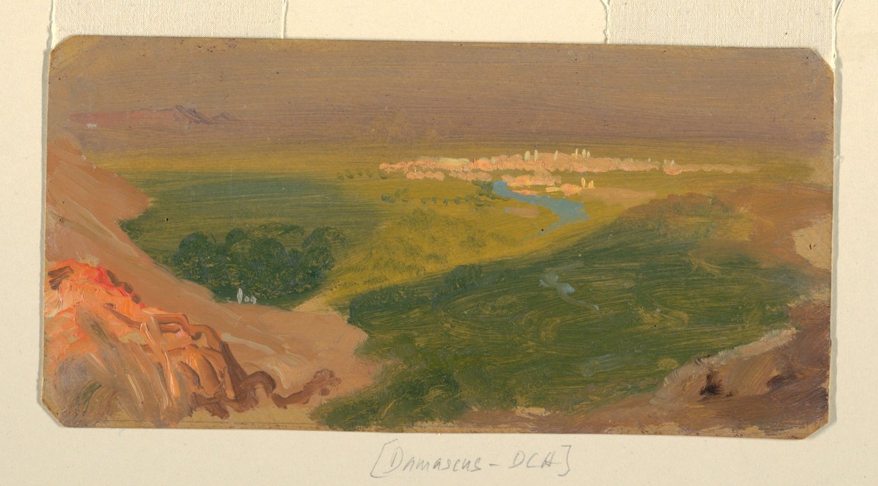 Dibujo, Vista hacia Damasco, Siria, 24 de abril-16 de mayo de 1868 de Frederic Edwin Church