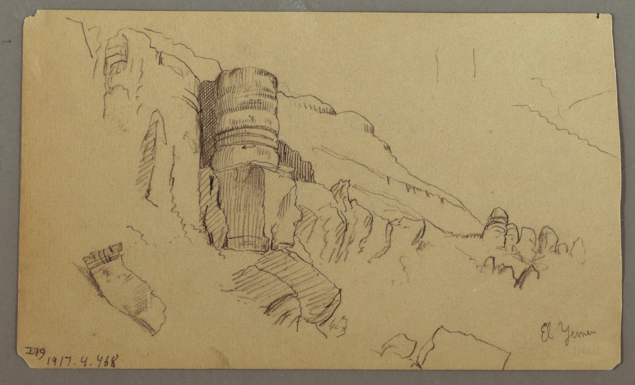 Dibujo, Vista de Wady el-Arabah, 20 de febrero de 1868 de Frederic Edwin Church